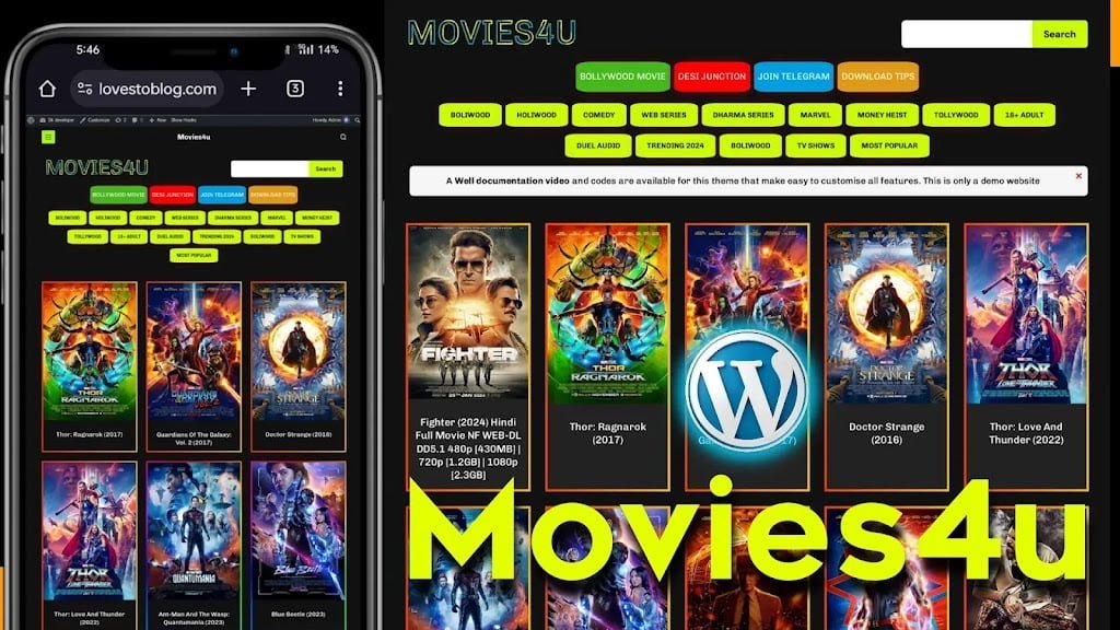 Movies4u wordpres Template clone updated [2025]
