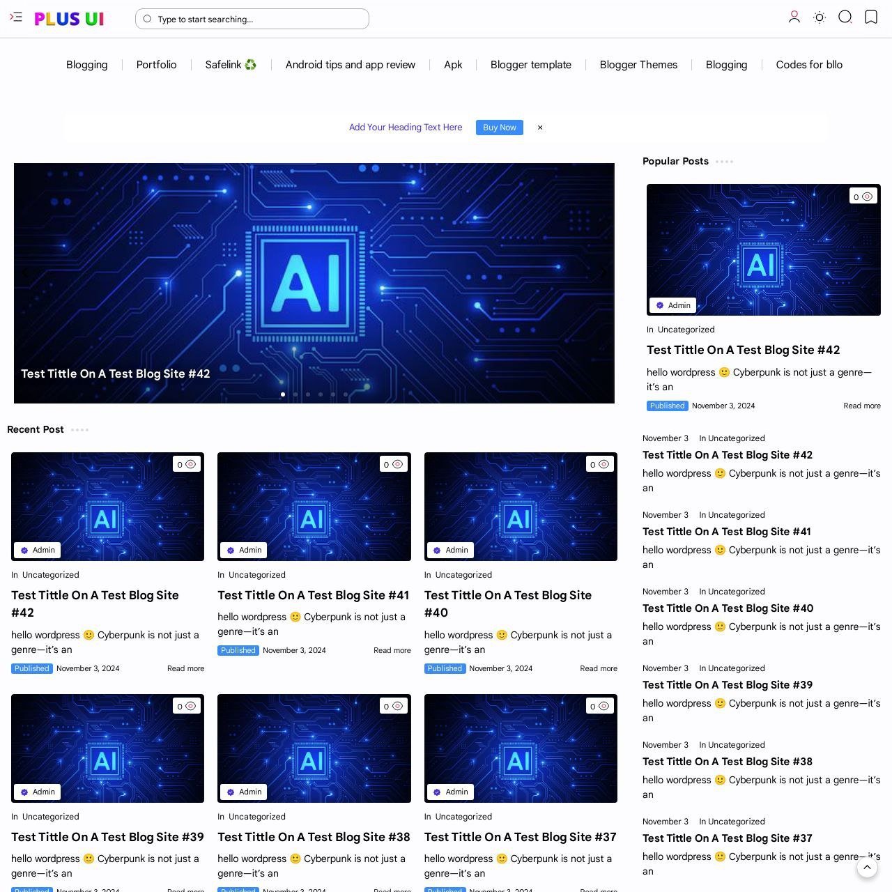 Plus Ui Wordpress Theme