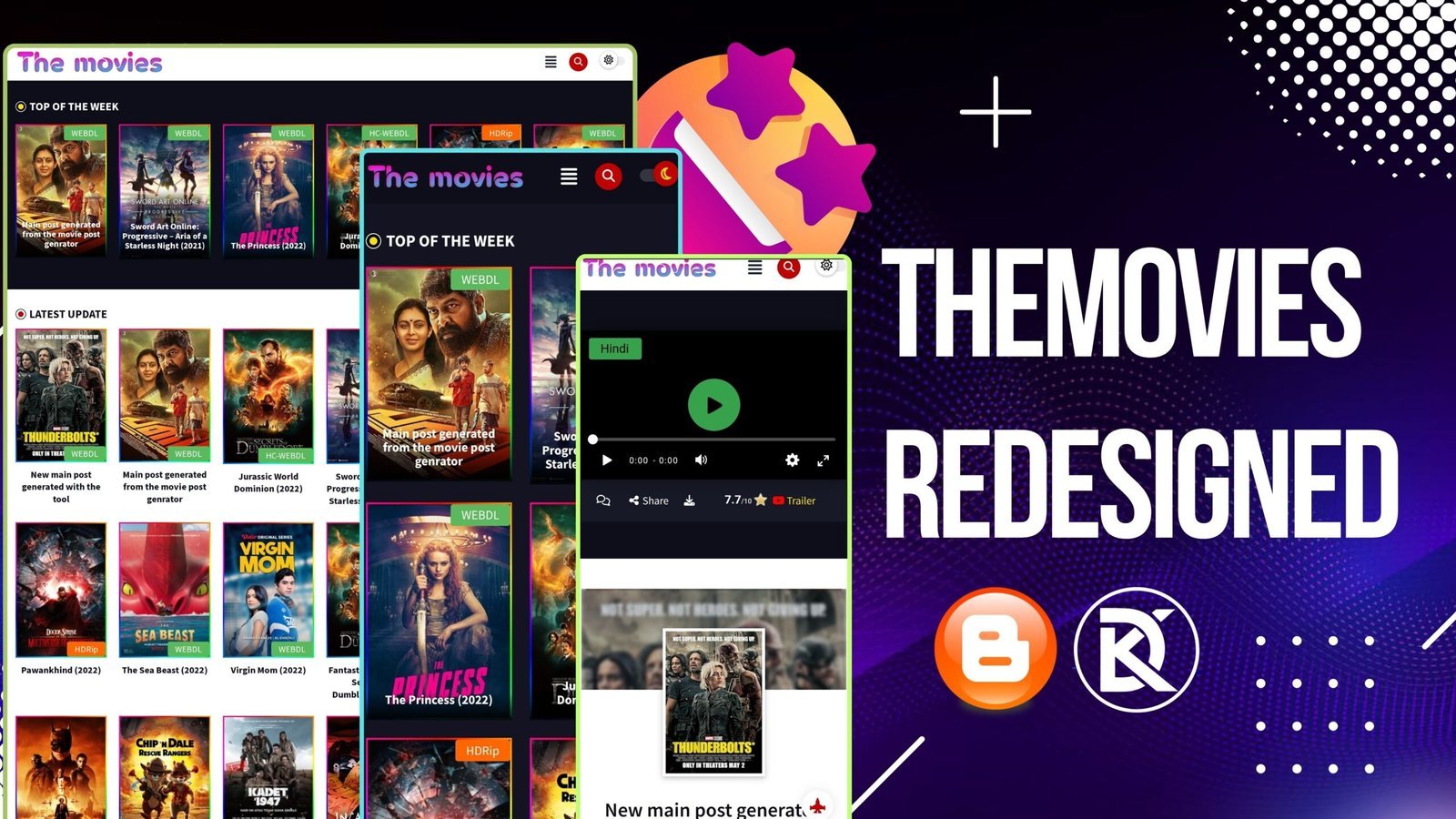 The Movies Redesigned Blogger Template