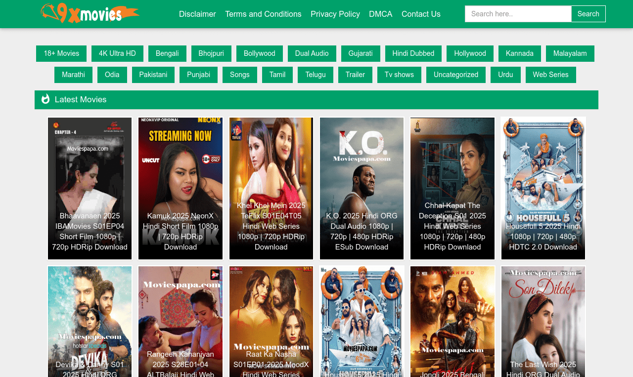 9xmovies and 9xfilms WordPress Theme
