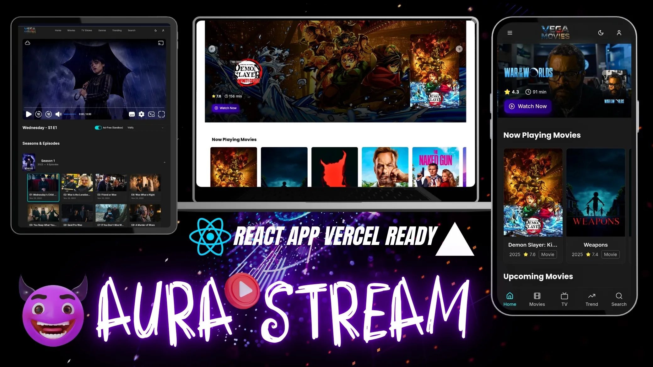 Aura Stream Vercel React Script extended version 2.0 updated
