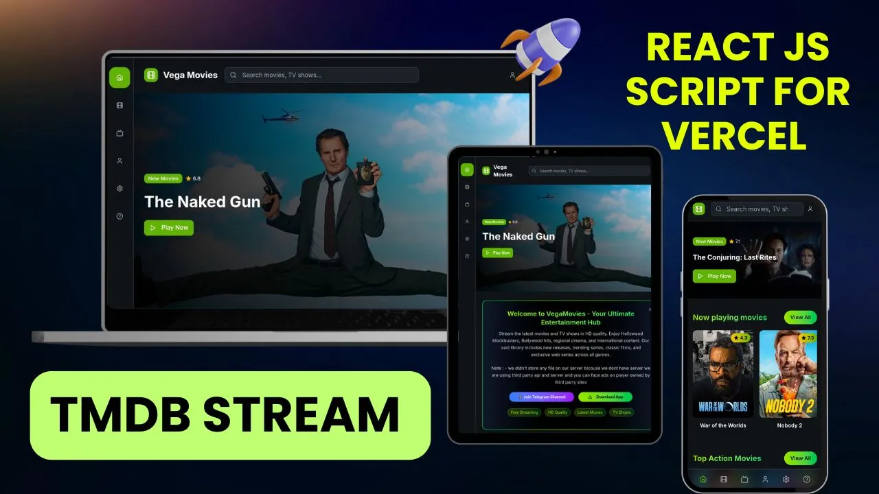 TMDB Auto Embed Streaming Script (React JS)